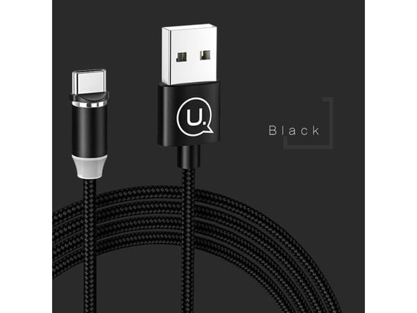 Usams USB-A - USB-C 1 m USB-kaapeli Musta (63741-uniw)