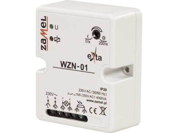 Zamel 16A 230V 0-200lx hämäräkytkin WZN-01 (EXT10000147)
