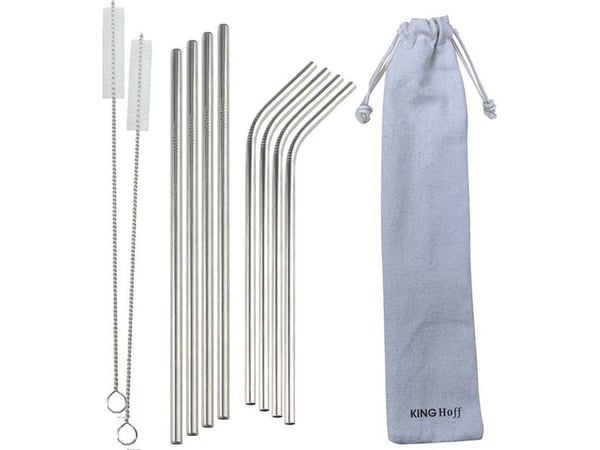 KingHoff metall drikkekopper 8 stk. + etui