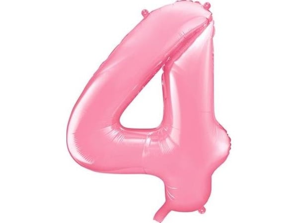 Party Deco folieballong siffer 4, lyserosa, 86 cm universal