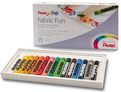 PENTEL Fabric Pastels kritt 15 farger