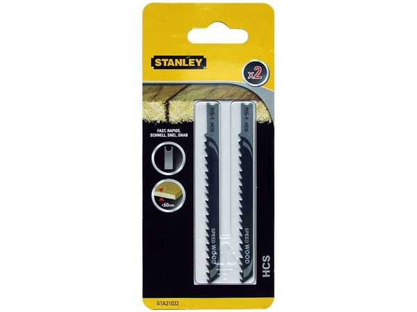 Stanley STA21032-XJ, Stikksagblad, Tre, High Carbon Steel (HCS), 7,5 cm, 4 mm, 6 cm