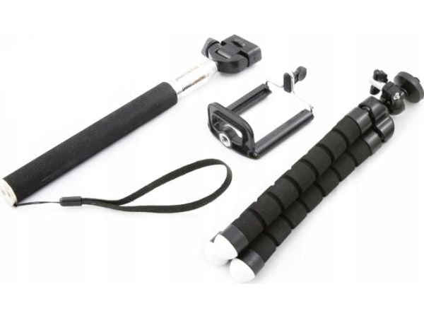 Selfiestang Xrec SB3044 3-i-1 svart