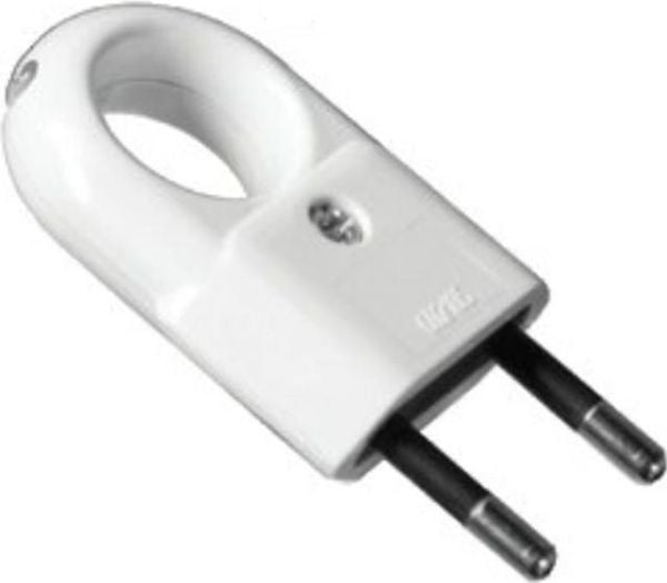Pawbol litteä pistoke kahvalla b/u Euro 10A/250V valkoinen (D.3104)