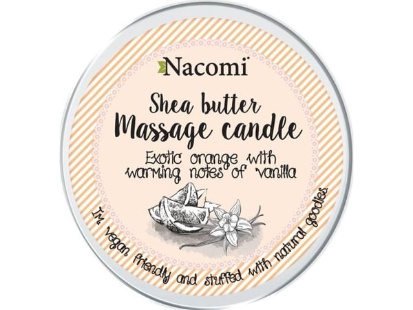 NACOMI_Shea Butter Massage Stearinlys massasjelys med sheasmør Appelsin 150g