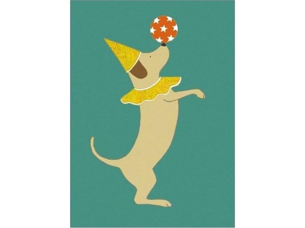 Museums & Galleries gavekort 17x14 cm med konvolutt Party Dog