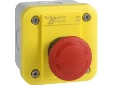 Schneider Electric kapsling med säkerhetsknapp via vridning 1R gul IP65 (XALEK1701)
