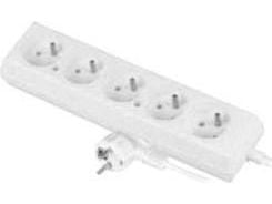 Plastrol Extension cord 5-socket w/u 10A 5m white PS-570 (W-97488)