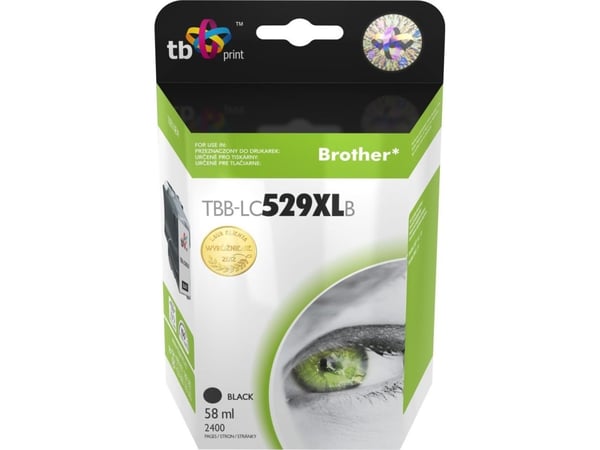 TB Print TBB-LC529XLB, Musta, Väriainepohjainen muste, 58 ml, 1 kpl, 2400 sivua