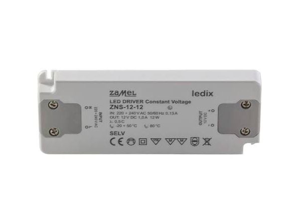 Zamel LED power supply slim 12V DC 12W ZNS-12-12 (LDX10000137) Zamel LED power supply slim 12V DC 12W ZNS-12-12 (LDX10000137)