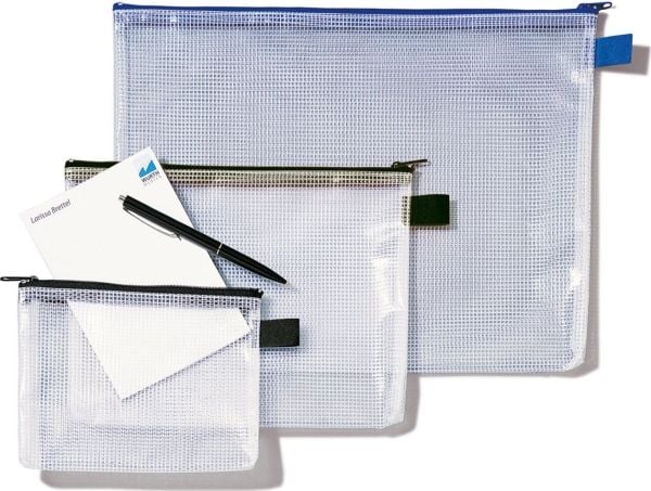 Rexel - Dokumentmappe med glidelås - for A6 (105 x 148 mm) - svart, blank