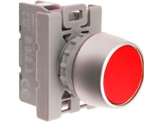Spamel styreknapp 22 mm rød med selvgjenoppretting 1Z (SP22-KC-10)