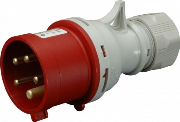 SEZ stickpropp/adapter bärbar med fasomkopplare 5P 32A 400V röd, IP44 (IVNO 3253)