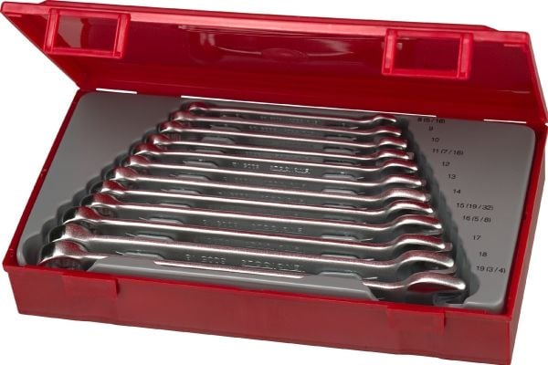 Teng Tools sats ring-/kombinationsnycklar platt-/karmnyckel 8–19 mm 12 st (27560101)