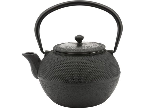 King Hoff tekanne med sil, støpejern, 1,2 l, svart