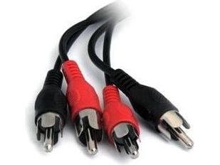 PremiumCord KJACKCMM2-2, 2 x RCA, Hankjønn, 2 x RCA, Hankjønn, 2 m, Sort, Rød