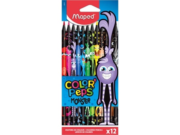 Maped Colorpeps Monster triangulära blyertspennor 12 färger MAPED