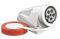 Polam Nakal fast uttag 63A 3P+N+Z IP67 isolerat 220/380V 2666-138
