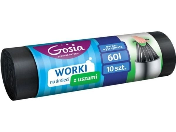 Politan Gosia søppelsekker med håndtak 60l G A10, svarte