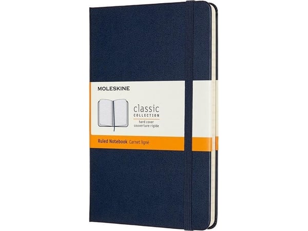 Moleskine Classic, Monokromatisk, Blå, 208 ark, Linjerte ark, Innbundet (hardcover), Universell |