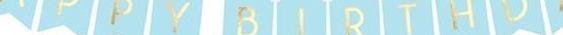 Party Deco Bursdagsbanner, Happy Birthday, lyseblå, 175 cm universal