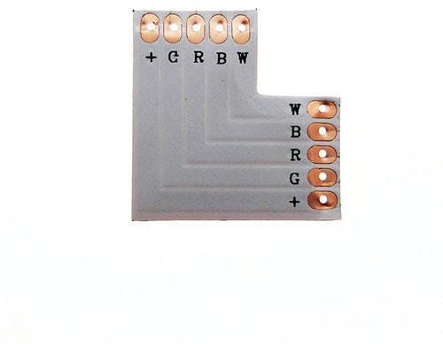 LED-kobling hjørne til LED-list PCB t+t, 12 mm RGBW 12V/24V DC maks 3A (LUX05536)