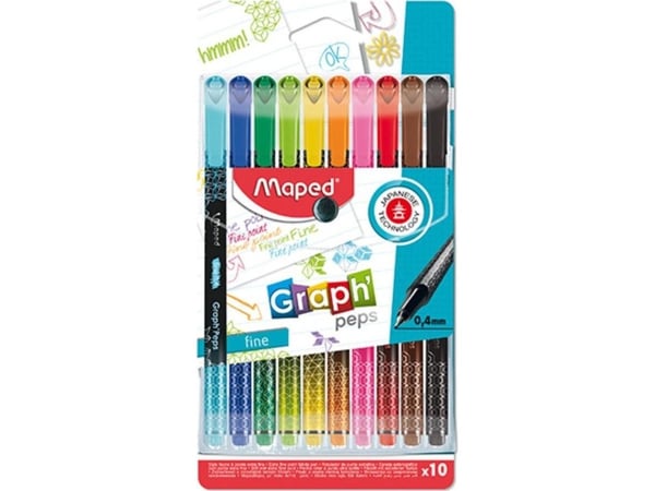 Graph Peps Deco Thin Pen 10 färger MAPED