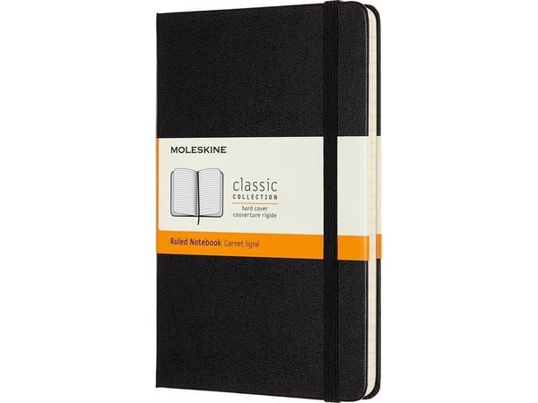 Moleskine Classic, Monokromatisk, Sort, 208 ark, 70 g/m², Linjerte ark, Innbundet (hardcover)