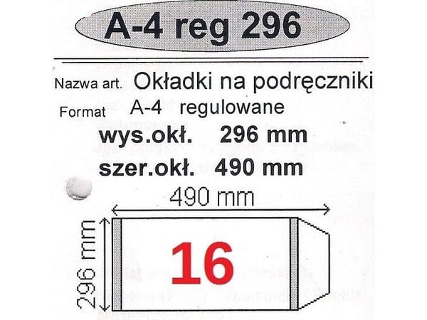 Narnia A4 SÄÄNNÖLLISET SIDONTAKIRJAT Nro.16 - 296mm/490mm PAKKAUS 25 PAKKAUSTA