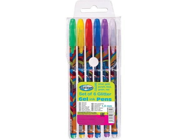 Glitter gelpennesett 6 farger 83885