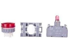 Spamel signallampa 22 mm röd 230V AC (SP22-LC-230-LEDAC)