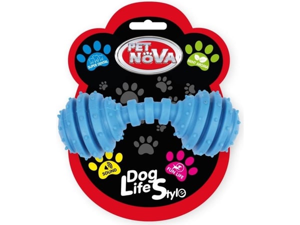 PET NOVA TPR dumbbell blå 12 cm