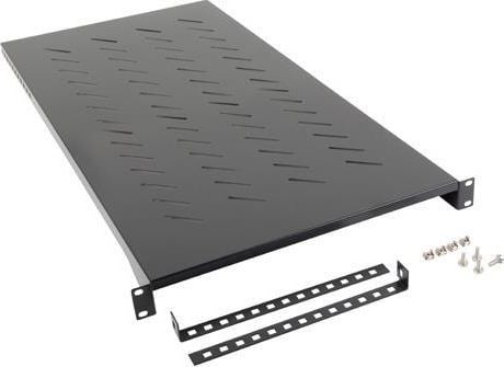 Lanberg - Rack-hylle - RAL 9004, svart - 1U - 19"