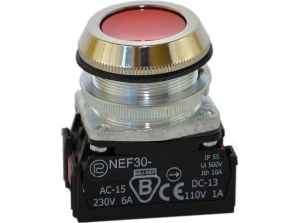 Promet manöverknapp 30 mm röd 1R med självretur (W0-NEF30-K Y C)