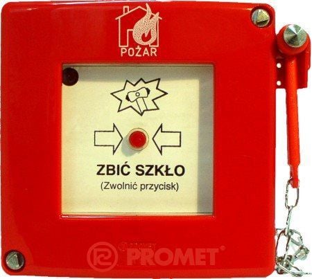 Promet Fire protection button exposed 1Z 1R red with a hammer without signaling IP55 (W0-ROP-AM0K XY)