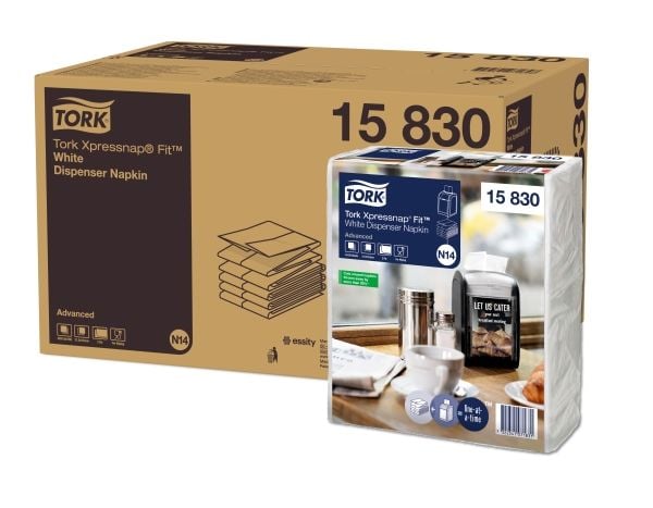 Serviet Tork Xpressnap Fit® N14 hvid 2-lag - (6 pakker x 6 bundter á 120 stk.)