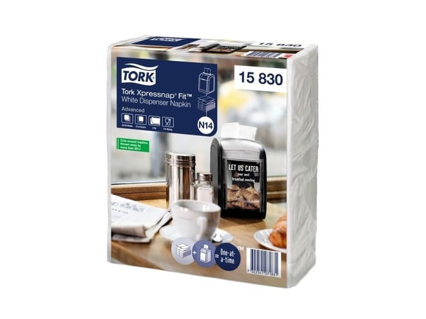 Serviet Tork Xpressnap Fit® N14 hvid 2-lag - (6 pakker x 6 bundter á 120 stk.)