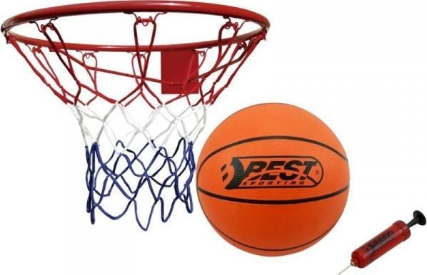 Best Sporting kurv-ringer 45 cm med hvit og pumpe