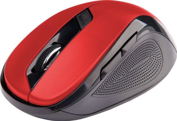 C-TECH WLM-02R, Høyre hendt, Optisk, RF kabel-fri, 1600 DPI, Sort, Rød
