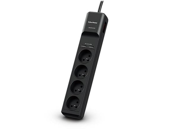 CyberPower Tracer III P0420SUD0-FR, 350 J, 4 AC-utganger, Type E, 200 - 250 V, 50 - 60 Hz, 2,4 A