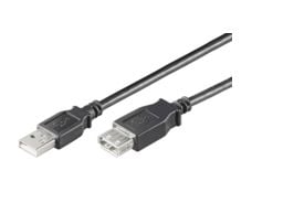 MicroConnect USB 2.0 - USB-forlengelseskabel - USB (hunn) til USB (hann) - USB 2.0 - 10 cm - svart