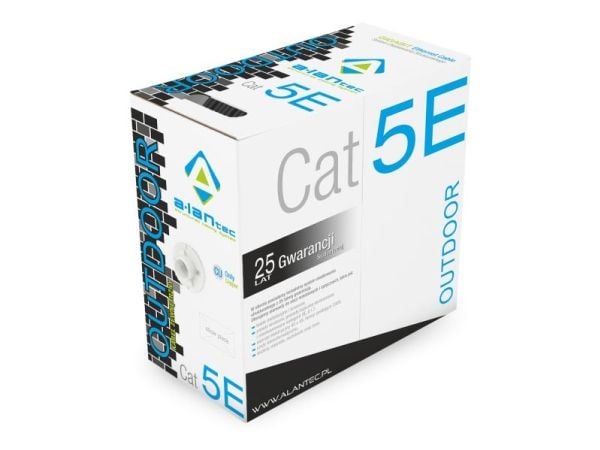ALANTEC - Bulkkabel - 305 m - F/UTP (folieöverdraget oskärmat tvinnat par) - CAT 5e - utomhus, fast - svart