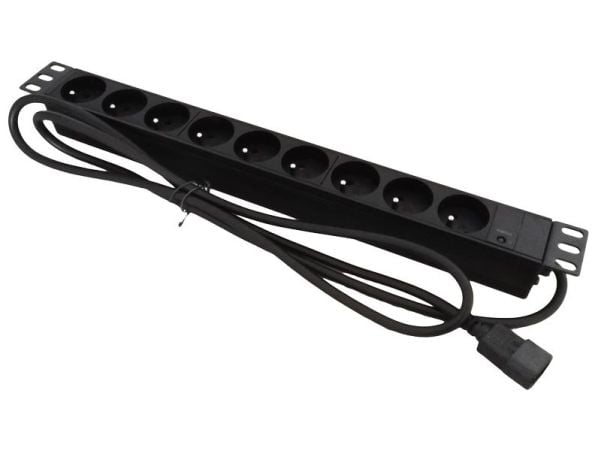 Alantec PZ09U, 1,8 m, 9 AC-pistorasia(a), Sisätila, Musta, 230 V, 16 A