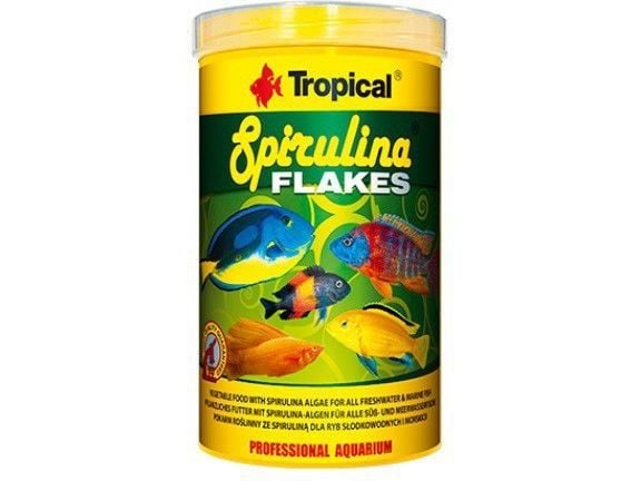 Tropical Spirulina Flakes plantefôr til fisk 100ml