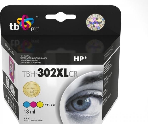 TB Print TBH-302XLCR, Blå, Lilla, Gult, Pigmentbasert blekk, 19 ml, 1 stykker, 330 sider
