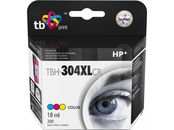 TB Print TBH-304XLCR, Blå, Lilla, Gult, Pigmentbasert blekk, 18 ml, 1 stykker, 300 sider