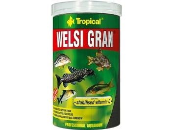 Tropical Welsi Gran, Akvariefisk, Tørr fiskemat, Granulat, Vitamin A, Vitamin C, Vitamin D3, Vitamin E, Kopper, Jod, Strykejern, Mangan, Molybdenum...