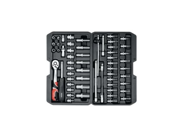 Yato YT-14501, Pipenøkkelsett, 56 stykker, Kromfarget, Kromvanadiumstål, 1,85 kg