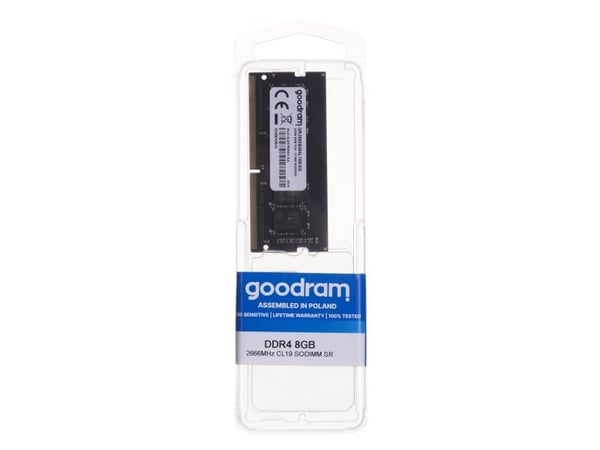 GOODRAM - DDR4 - modul - 8 GB - SO DIMM 260-pin - 2666 MHz / PC4-21300 - CL19 - 1.2 V - ikke-bufret - ikke-ECC