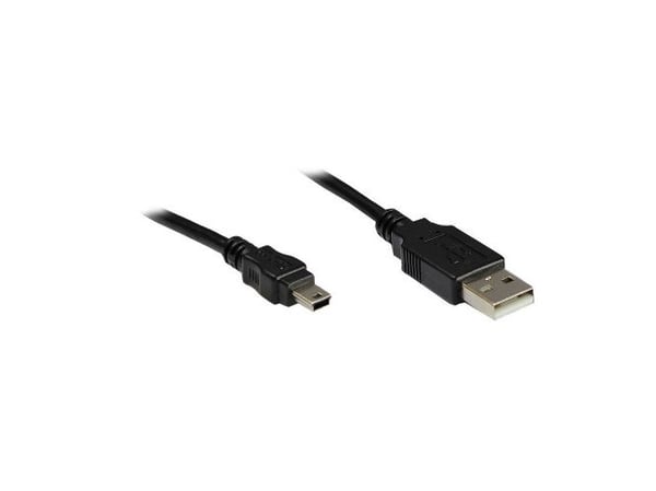 Alcasa USB 2.0 A/USB mini 0.15 m, 0,15 m, USB A, Mini-USB B, USB 2.0, Hankjønn/hankjønn, Svart Alcasa USB 2.0 A/USB mini 0.15 m, 0,15 m, USB A, Mini-USB B, USB 2.0, Hankjønn/hankjønn, Svart